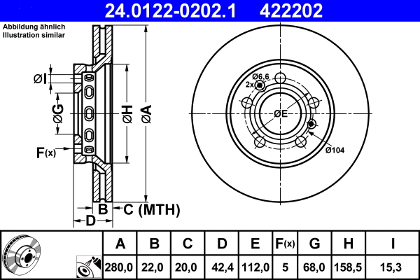 24.0122-0202.1 ATE Тормозной диск (фото 1)