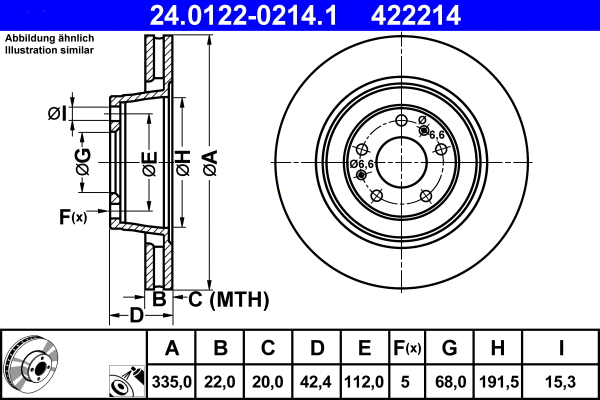 24.0122-0214.1 ATE Тормозной диск (фото 1)