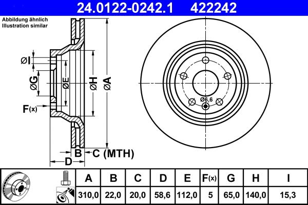 24.0122-0242.1 ATE Тормозной диск (фото 1)