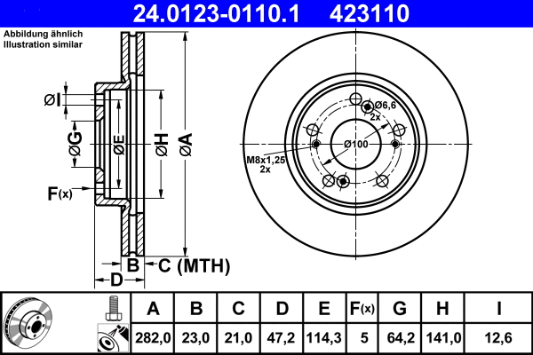 24.0123-0110.1 ATE Тормозной диск (фото 1)