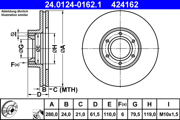 24.0124-0162.1 ATE Тормозной диск (фото 1)