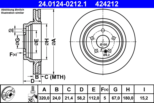 24.0124-0212.1 ATE Тормозной диск (фото 1)