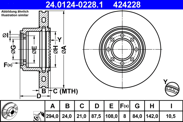 24.0124-0228.1 ATE Тормозной диск (фото 1)