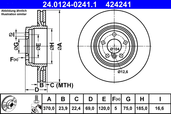 24.0124-0241.1 ATE Тормозной диск (фото 1)
