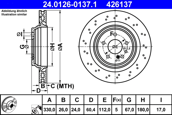 24.0126-0137.1 ATE Тормозной диск (фото 1)