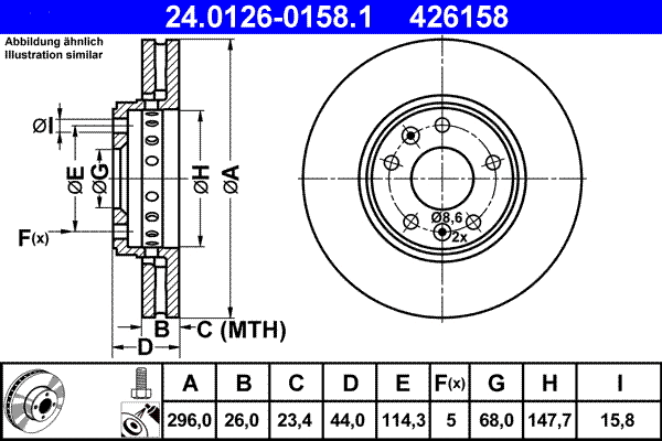 24.0126-0158.1 ATE Тормозной диск (фото 1)
