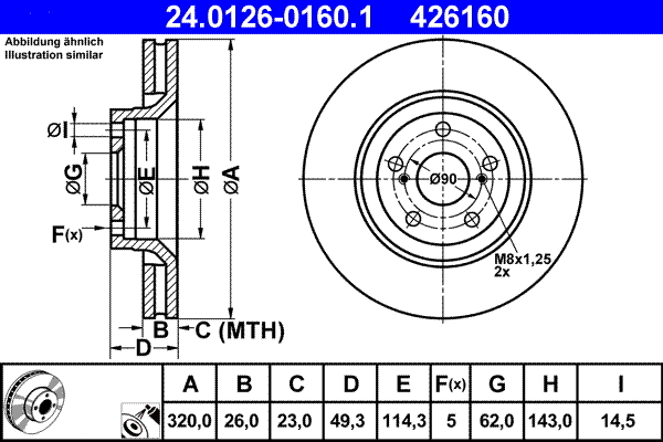 24.0126-0160.1 ATE Тормозной диск (фото 1)