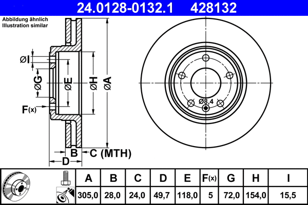 24.0128-0132.1 ATE Тормозной диск (фото 1)