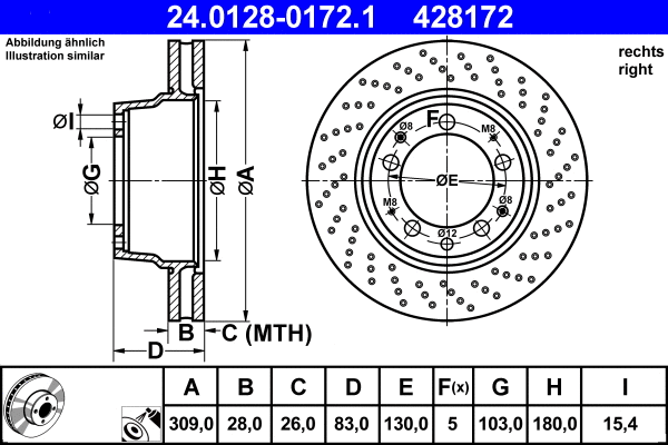24.0128-0172.1 ATE Тормозной диск (фото 1)