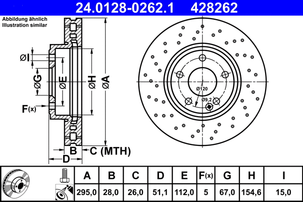 24.0128-0262.1 ATE Тормозной диск (фото 1)