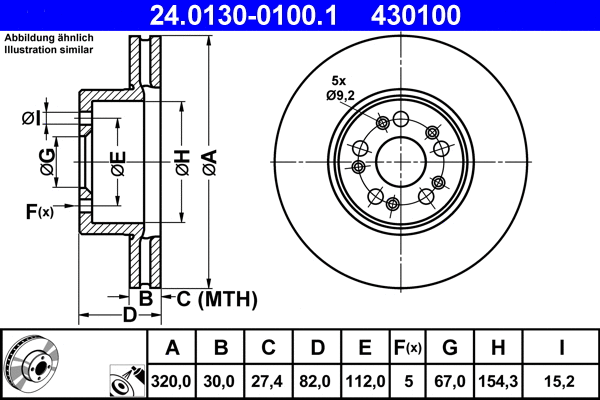 24.0130-0100.1 ATE Тормозной диск (фото 1)