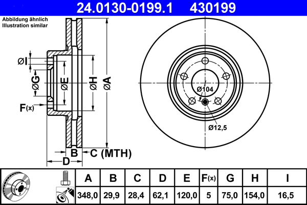 24.0130-0199.1 ATE Тормозной диск (фото 1)