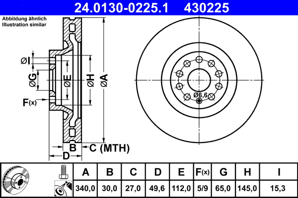24.0130-0225.1 ATE Тормозной диск (фото 1)
