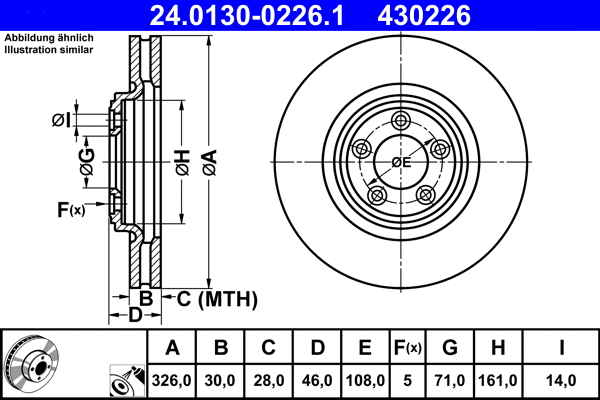 24.0130-0226.1 ATE Тормозной диск (фото 1)