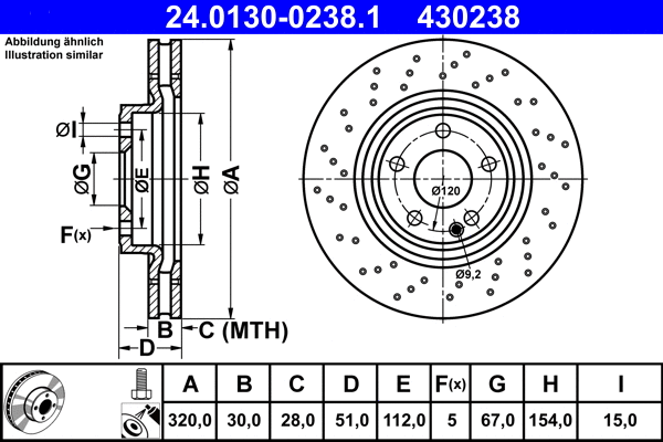 24.0130-0238.1 ATE Тормозной диск (фото 1)