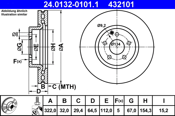 24.0132-0101.1 ATE Тормозной диск (фото 1)