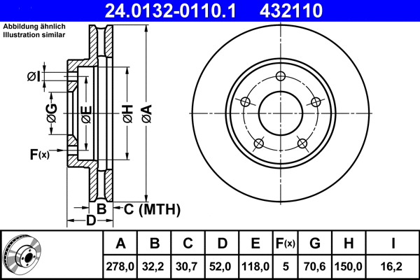 24.0132-0110.1 ATE Тормозной диск (фото 1)