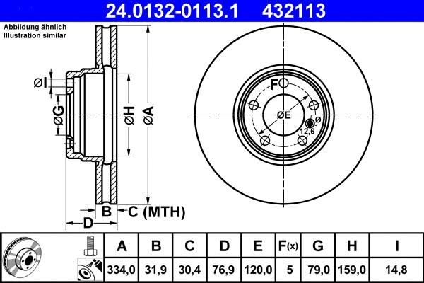 24.0132-0113.1 ATE Тормозной диск (фото 1)