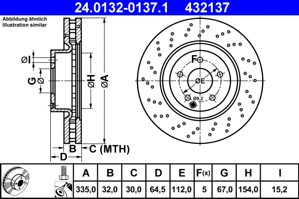 24.0132-0137.1 ATE Тормозной диск (фото 1)