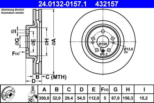 24.0132-0157.1 ATE Тормозной диск (фото 1)