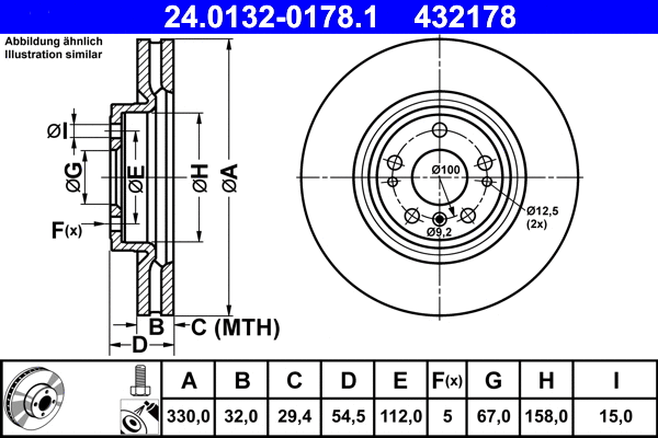 24.0132-0178.1 ATE Тормозной диск (фото 1)
