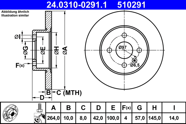 24.0310-0291.1 ATE Тормозной диск (фото 1)