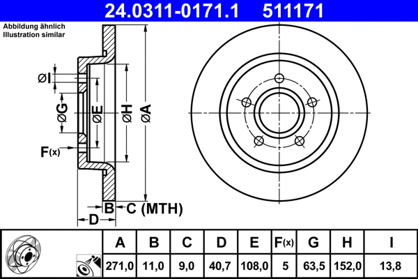 24.0311-0171.1 ATE Тормозной диск (фото 1)