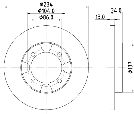 50228 BEHR/HELLA/PAGID Тормозной диск (фото 1)