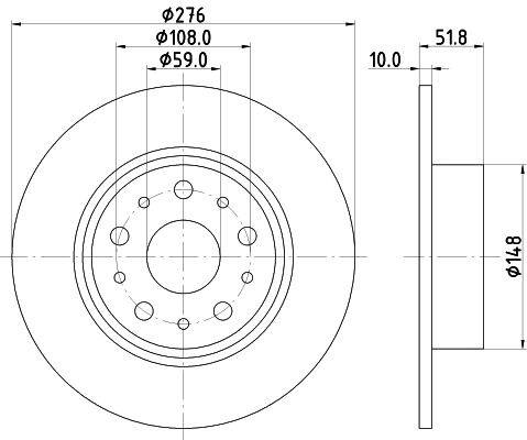 50249 BEHR/HELLA/PAGID Тормозной диск (фото 1)