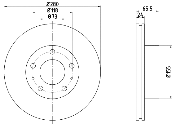50916 BEHR/HELLA/PAGID Тормозной диск (фото 1)