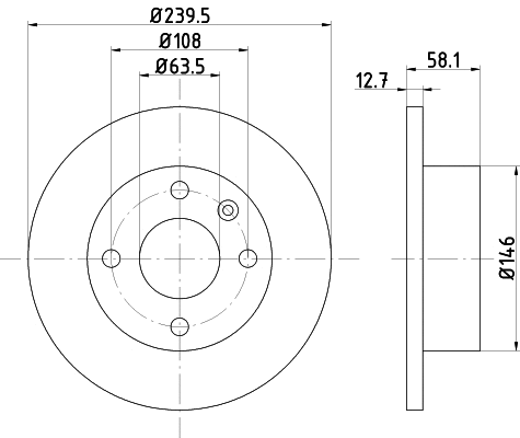 51009 BEHR/HELLA/PAGID Тормозной диск (фото 1)