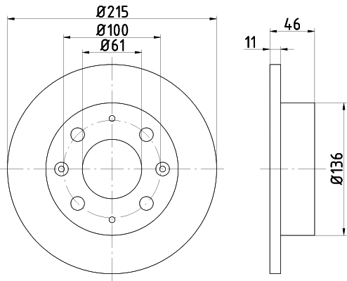 51103 BEHR/HELLA/PAGID Тормозной диск (фото 1)