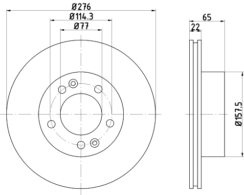 52016 BEHR/HELLA/PAGID Тормозной диск (фото 1)
