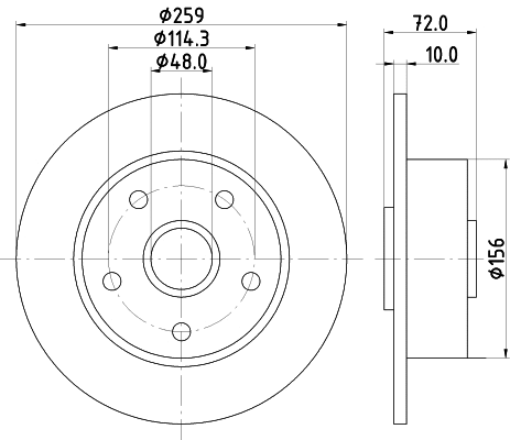 52020 BEHR/HELLA/PAGID Тормозной диск (фото 1)