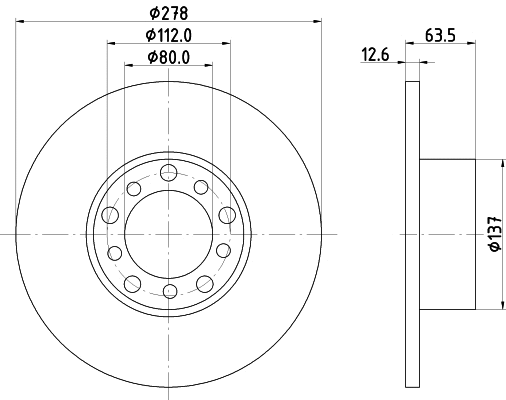 52103 BEHR/HELLA/PAGID Тормозной диск (фото 1)