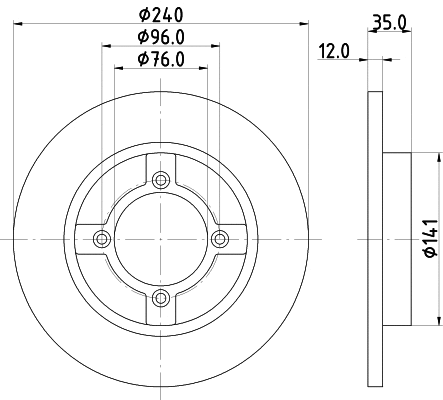 52301 BEHR/HELLA/PAGID Тормозной диск (фото 1)