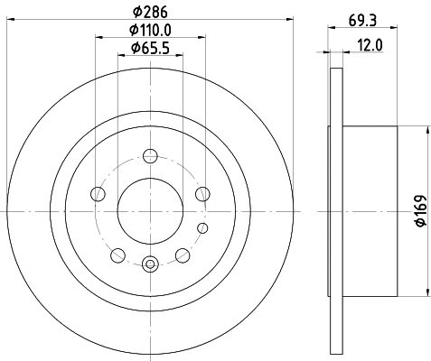52412 BEHR/HELLA/PAGID Тормозной диск (фото 1)