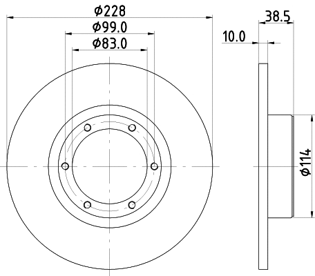 52801 BEHR/HELLA/PAGID Тормозной диск (фото 1)