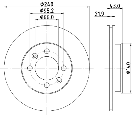 52909 BEHR/HELLA/PAGID Тормозной диск (фото 1)