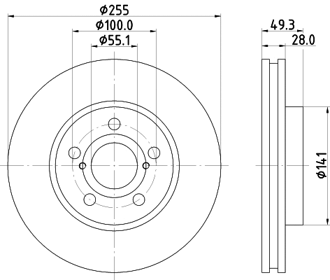 53635 BEHR/HELLA/PAGID Тормозной диск (фото 1)