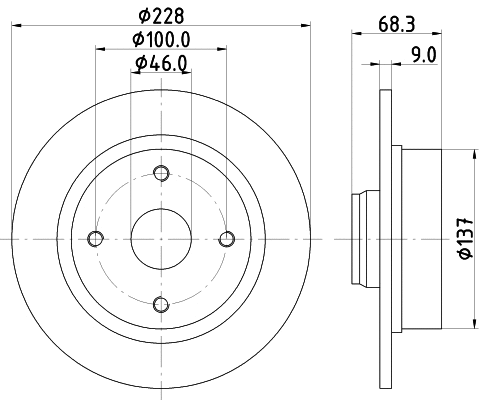 54006 BEHR/HELLA/PAGID Тормозной диск (фото 1)