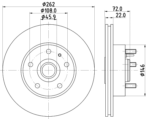 54012 BEHR/HELLA/PAGID Тормозной диск (фото 1)