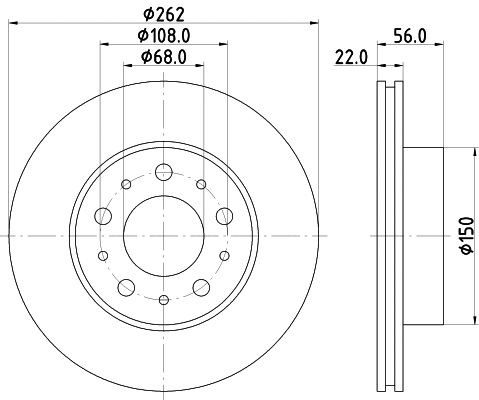 54015 BEHR/HELLA/PAGID Тормозной диск (фото 1)