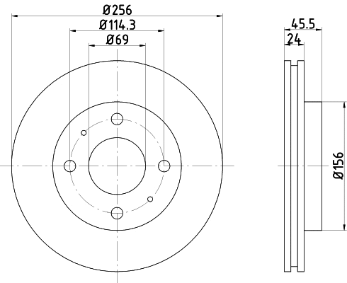 54023 BEHR/HELLA/PAGID Тормозной диск (фото 1)
