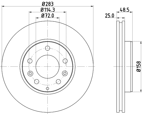 54255HC BEHR/HELLA/PAGID Тормозной диск (фото 1)