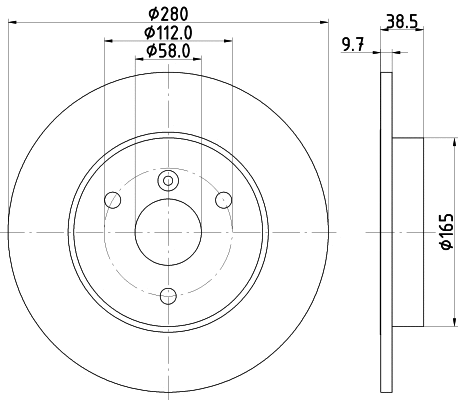 54555 BEHR/HELLA/PAGID Тормозной диск (фото 1)