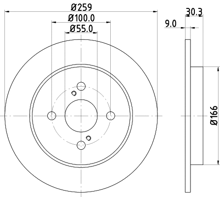 54563 BEHR/HELLA/PAGID Тормозной диск (фото 1)