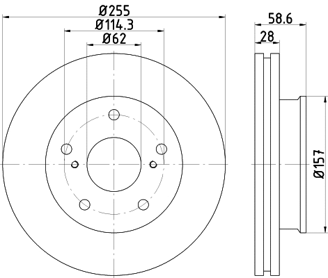 55252 BEHR/HELLA/PAGID Тормозной диск (фото 1)