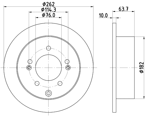 55260 BEHR/HELLA/PAGID Тормозной диск (фото 1)