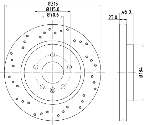 55900 BEHR/HELLA/PAGID Тормозной диск (фото 1)